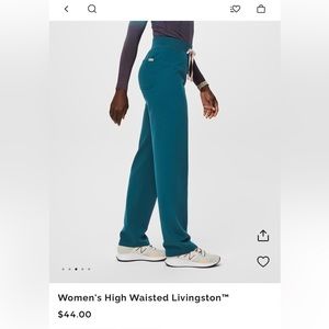 figs livingston scrub pants - carribbean blue